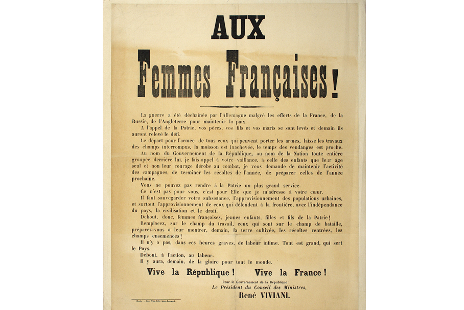 Aux femmes françaises, 1914, print